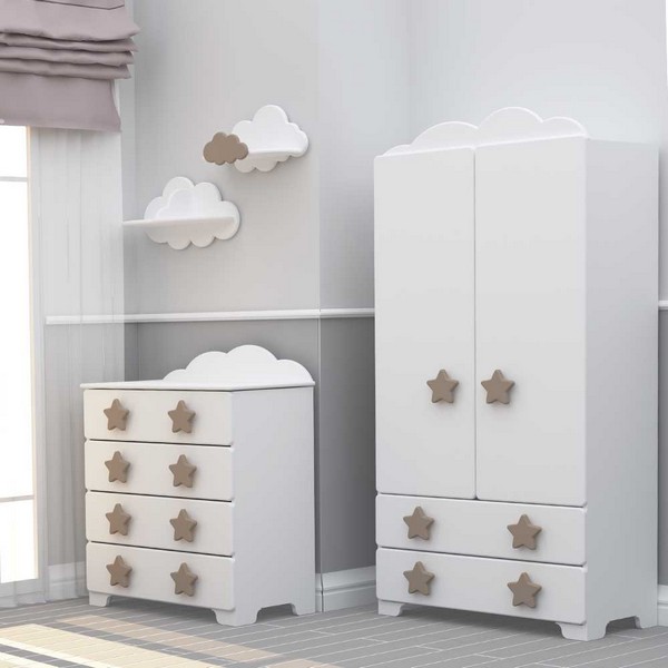 Продукт Bambino Casa Stelle Grandi Felici Tortora - Комод Капучино - 0 - BG Hlapeta